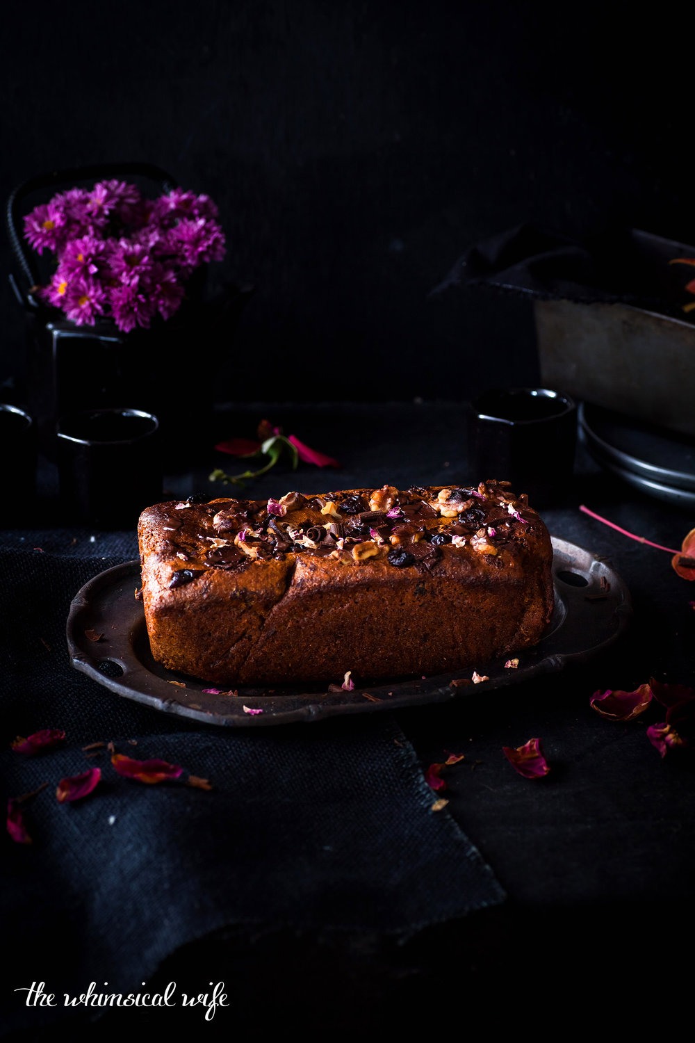 30 Cakes In 30 Days | 4. Dark Chocolate, Cranberry & Walnut Spiced Pumpkin Bread {GF, DF, Vegan} | The Whimsical Wife